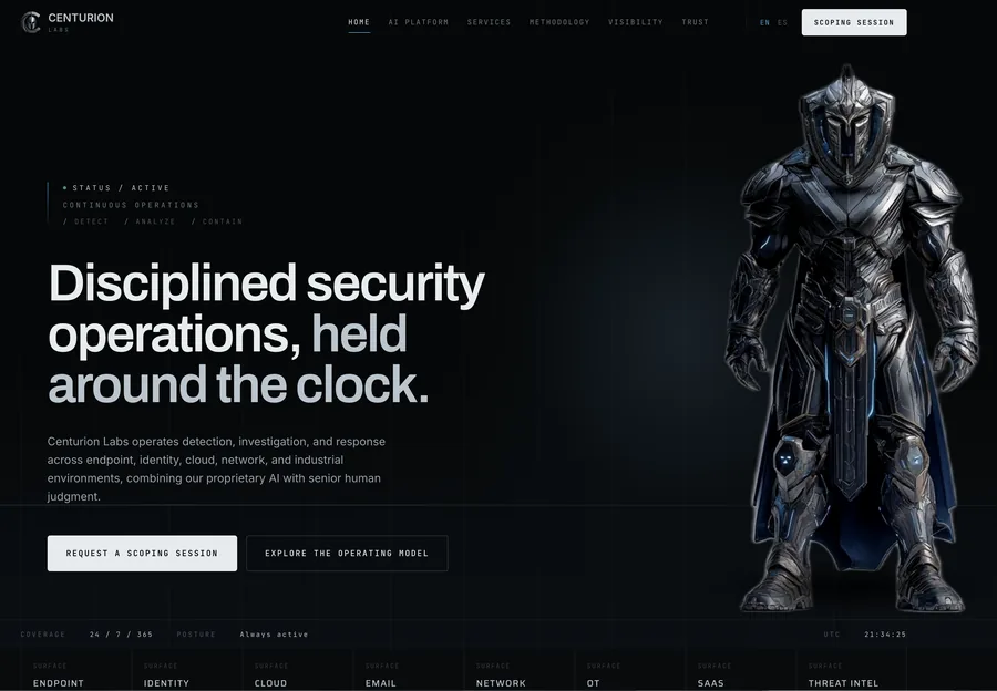 Sitio web de Centurion Labs